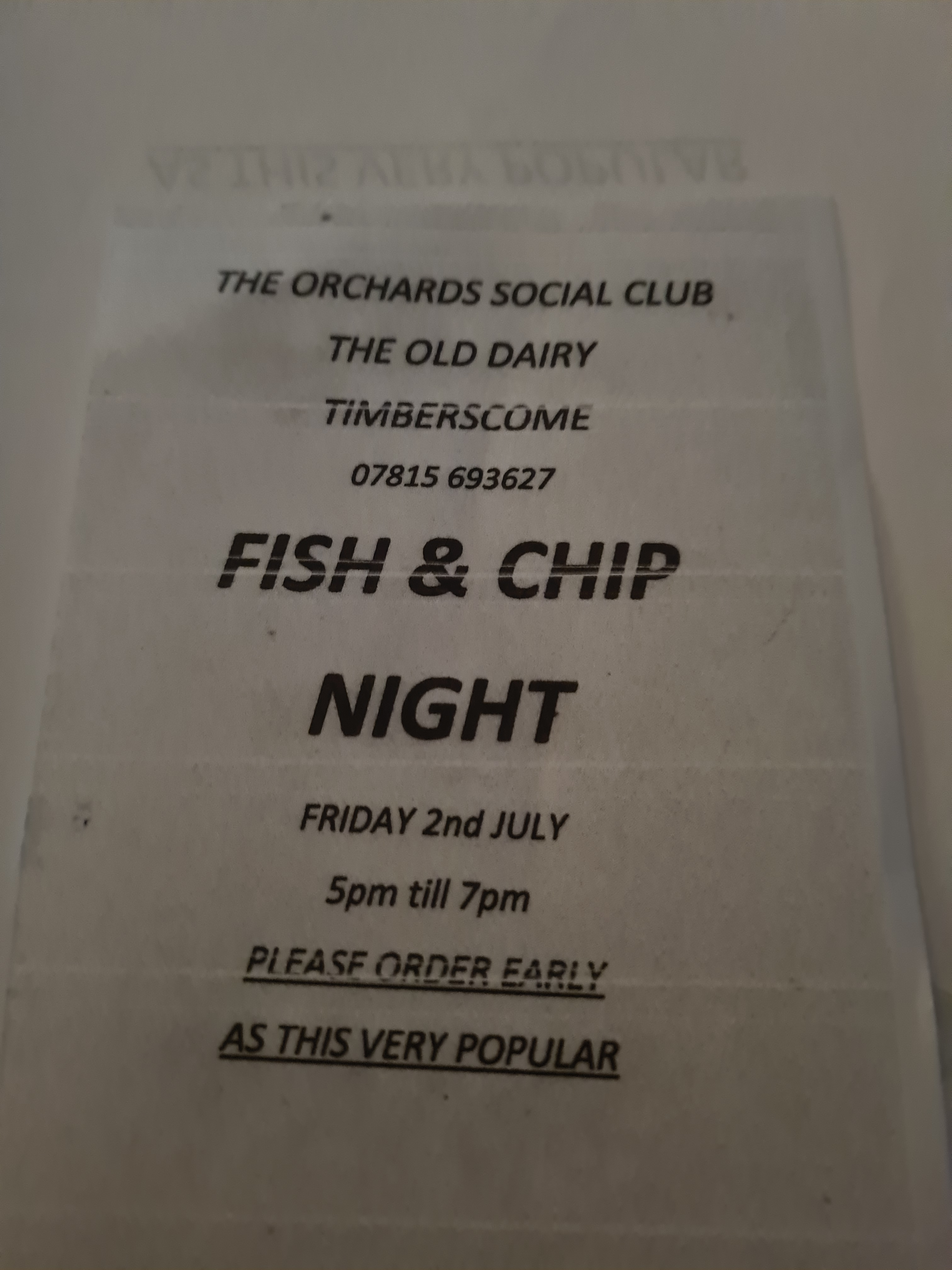 Fish and Chips 2nd July