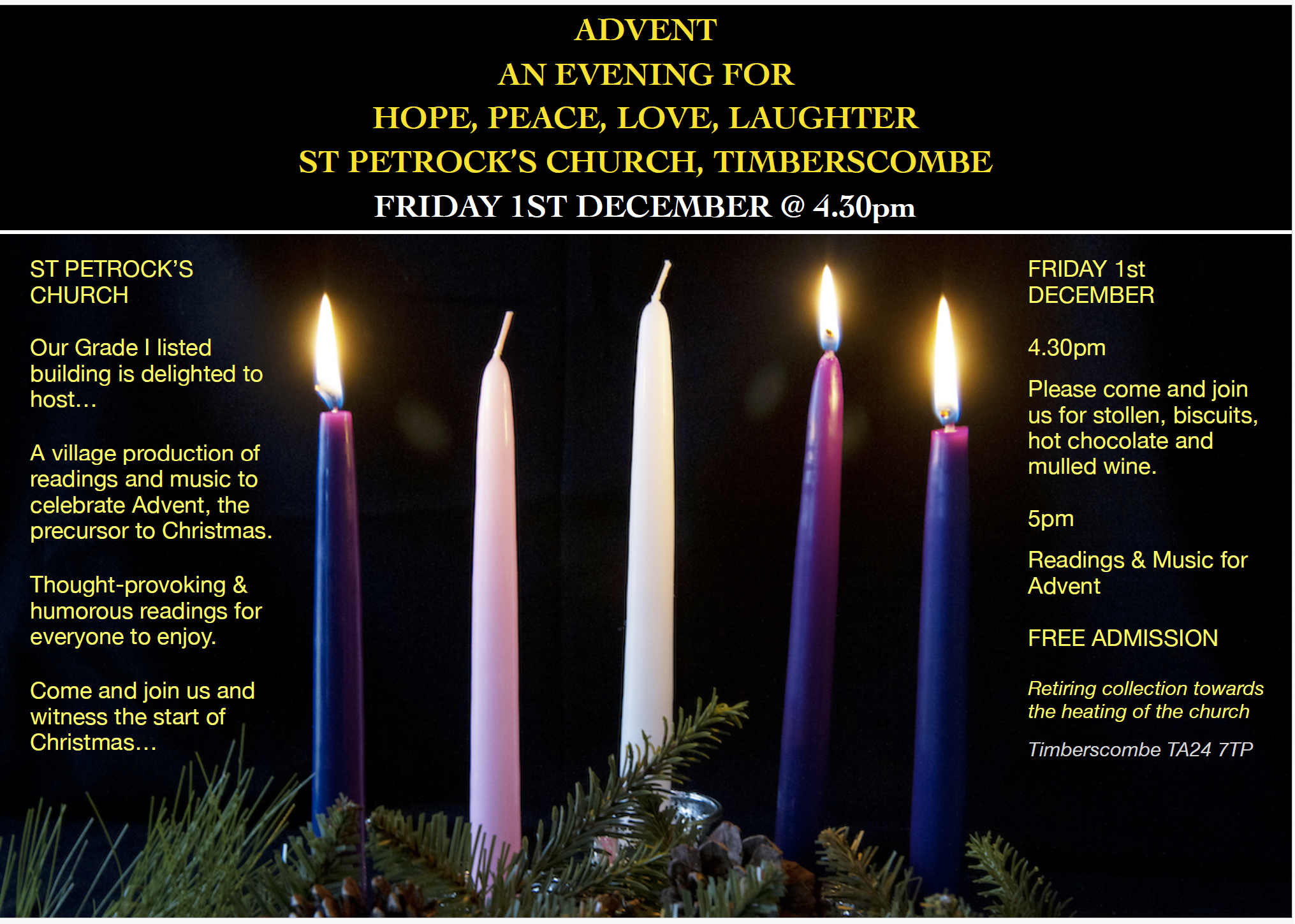 celebrate the start of advent – Timberscombe